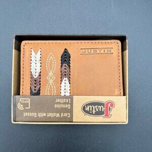 Justin Genuine Leather Card Wallet with Gusset